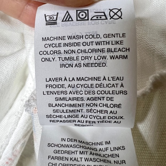 J CREW White Swimmers Tee with Glitter Accents - H7879 - Sz XS - Picture 11 of 13